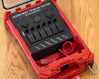 Milwaukee M12 Packout Trailer Light Tester Weathertight 7 Pin With All Functions (Semi Style and Pickup Style)