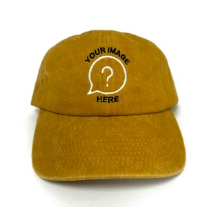 Custom Image or Logo Embroidered Dad Hat Personalized Baseball Cap Gift for Him or Her Unisex Washed Cotton Hat More Colors and Options