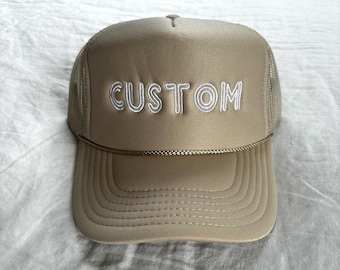 Custom Embroidered Trucker Hat Personalized Foam Front Cap 5 Panel Unisex Gift for Him or Her Party Hat Trendy Mesh Back Birthday Present