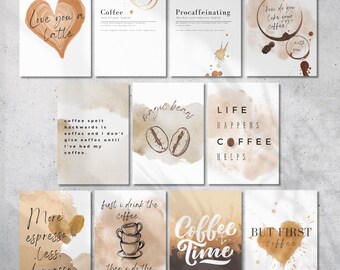 Coffee Prints: Cafe Kitchen Gallery (Set of 18 Digital Downloads)