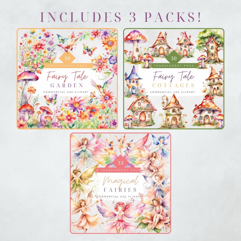 Watercolor Fairy Clipart Fairy Garden Png Fairytale Bundle Fairy Door ...