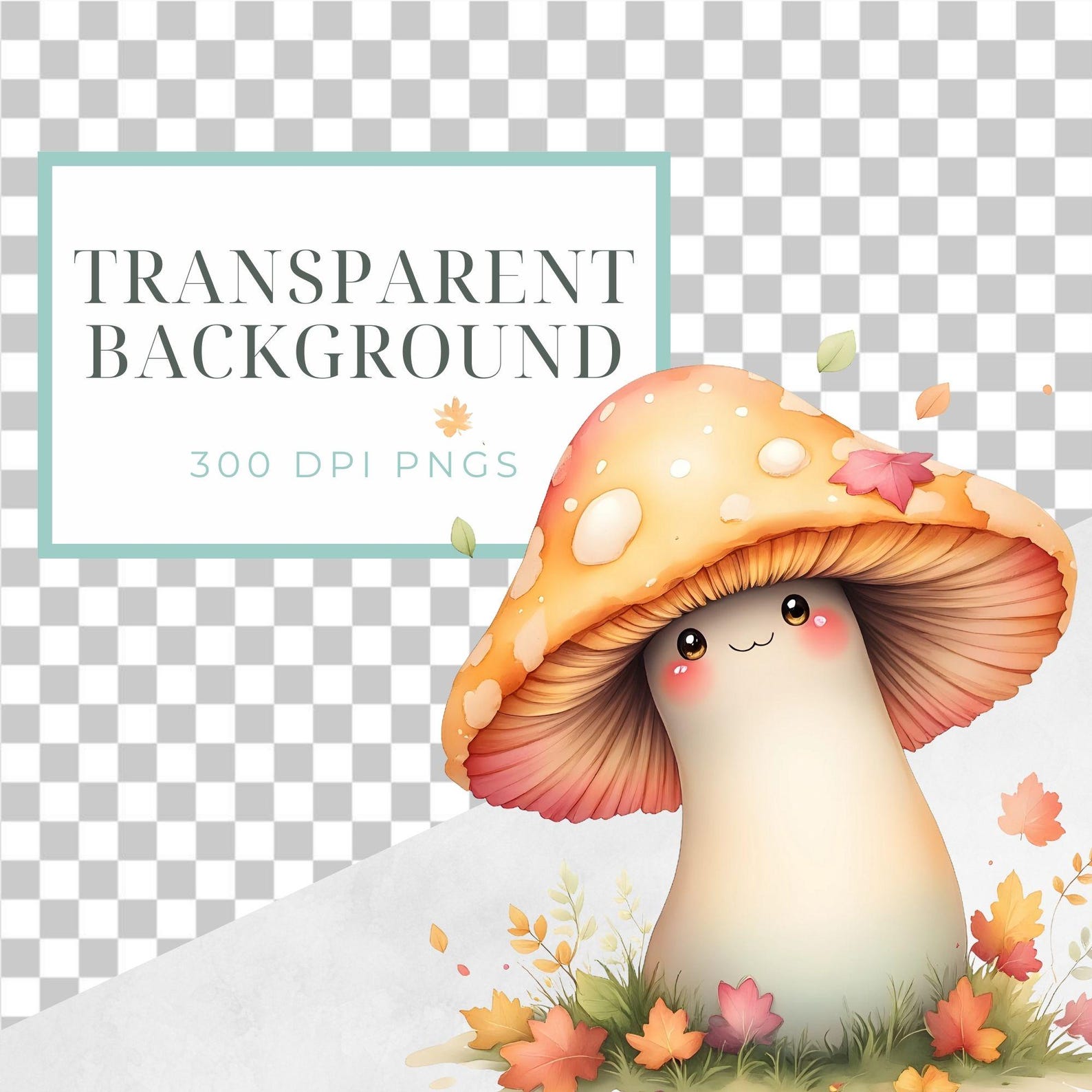 Cute Mushroom Graphics Kawaii Mushroom PNG Fungi Clipart Quirky ...