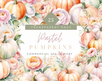 Watercolor Pastel Pumpkin rustic pumpkins pastel color Clipart cozy autumn clipart fall border thanksgiving png cottagecore pumpkin graphics