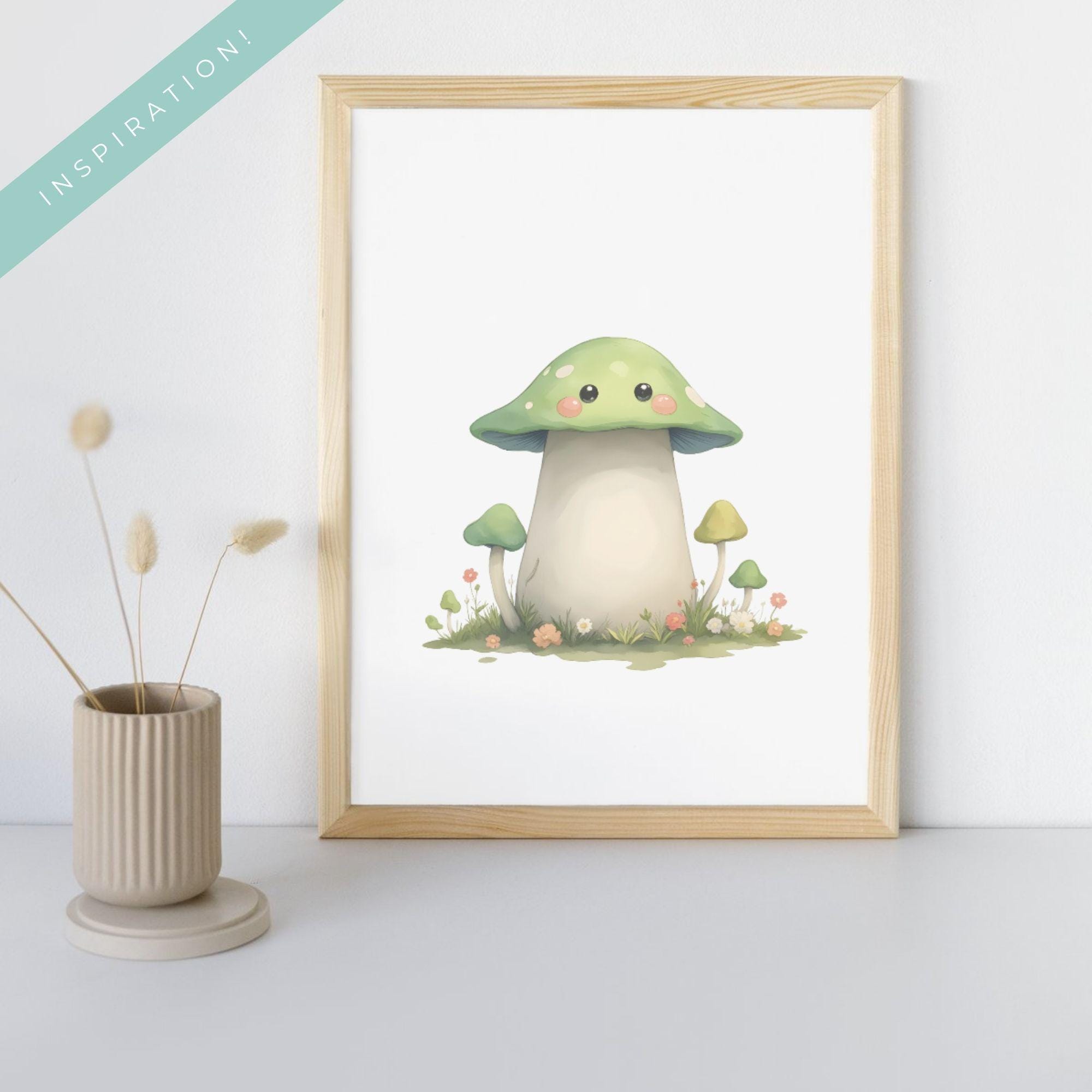 Cute Mushroom Graphics Kawaii Mushroom PNG Fungi Clipart Quirky ...