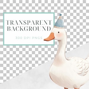 Watercolor One Silly Goose Clipart Silly Goose Theme Quirky Birds Girls ...