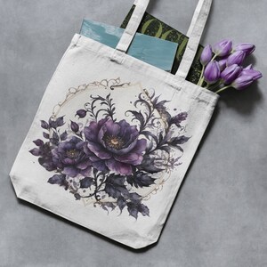 Gothic Roses Clipart moodyfloral Dark Floral Clipart Gothic Graphics Black and Purple Florals, Black Candles, Skulls and Florals, Dark Fairy image 9