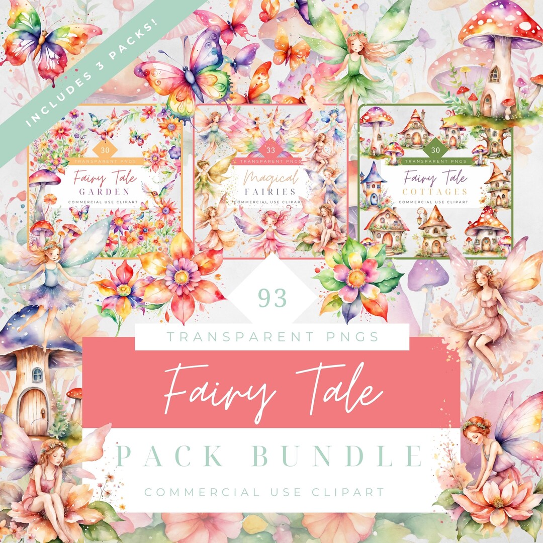 Watercolor Fairy Clipart Fairy Garden Png Fairytale Bundle Fairy Door ...