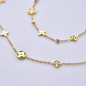 Clover Necklace and Bracelet in 18K Gold, Four Leaf Clover Necklace, Gold Plated Jewellery, Does Not Fade, Hypoallergenic, Gift For Her