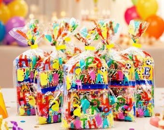 15 Happy Birthday Party Bags Pre-Filled with Sweets & Toys Unisex Loot Bags for Boys And Girls Party Favours