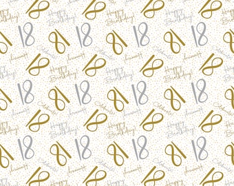 18th Birthday White Gold Silver Wrapping Paper Hooray Celebrate Age 18 Unisex Male Female Giftwrap (2 SHEETS)