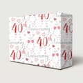 40th Ruby Wedding Anniversary White Ruby Champagne Flutes Design Wrapping Paper Unisex Male Female Wedding Gift Giftwrap (2 SHEETS)