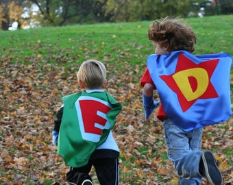 2 Kids Superhero Capes and 2 masks