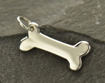 Dog Bone Charm - sterling silver dog bone charm - pet charm - pet jewelry - diy jewelry - add to your necklace or bracelet - charm bracelet