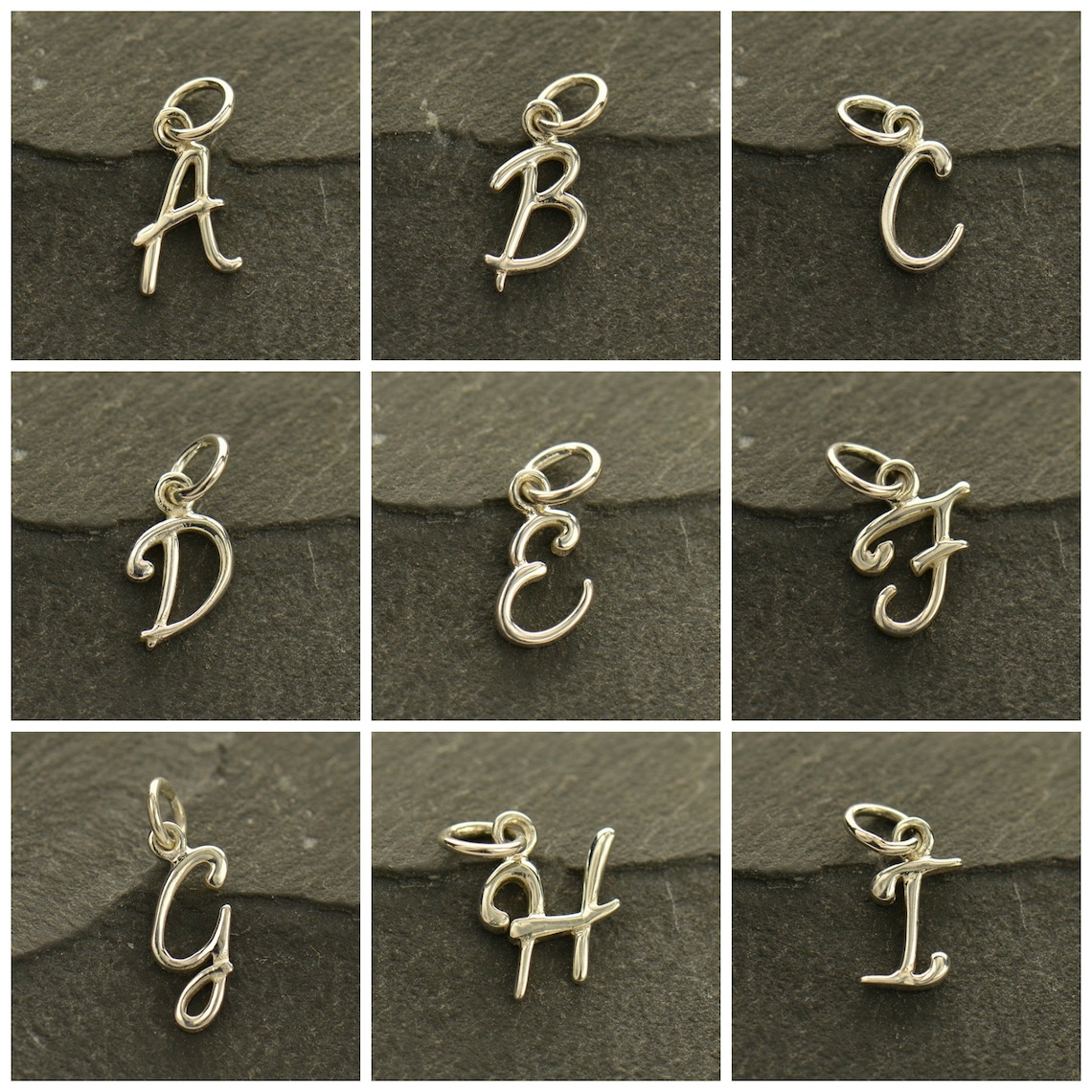 letter charms sterling silver