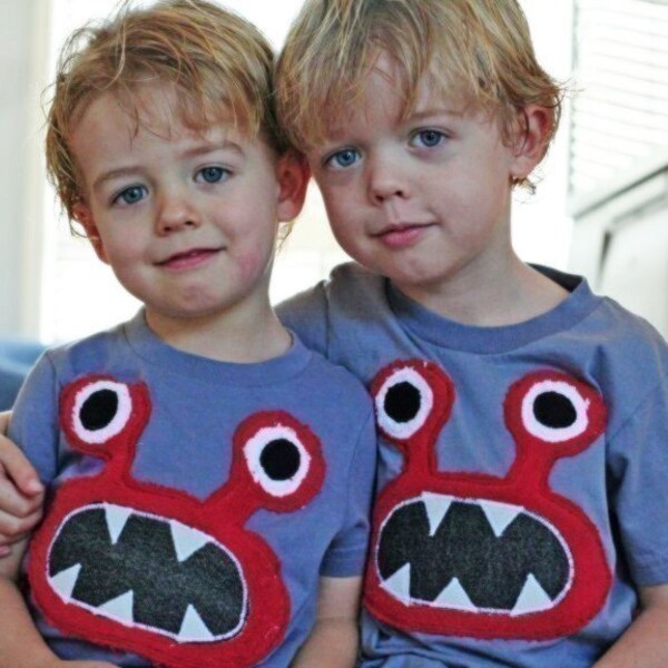 Red Bernard Monster on S/S Gray Tee sizes 2,4,6,8,10,12 and adult sizes