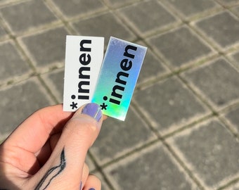 Set of stickers “*innen” holographic & white