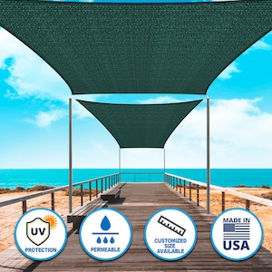 Houssity Doorlaatbare Zonnescherm Zeil Luifel Luifel Schaduwdoek voor Zwembad Patio Pergola Carport Oprit Tuin Tuin, Duurzaam en UV-bescherming