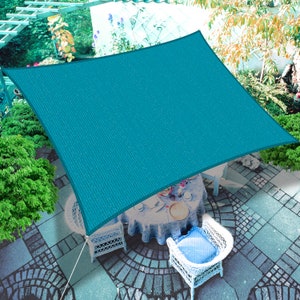 Houssity Doorlaatbare Zonnescherm Zeil Luifel Luifel Schaduwdoek voor Zwembad Patio Pergola Carport Oprit Tuin Tuin, Duurzaam en UV-bescherming
