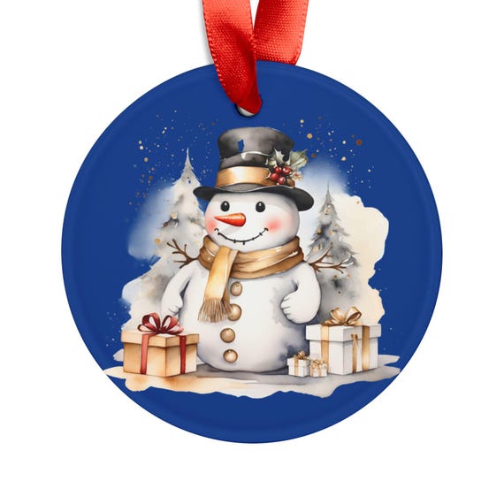 Christmas Ornament, Winter Decor, Personalized Snowman Tree Decoration, Holiday Gift, Merry Christmas, Custom Acrylic Bauble, Festive