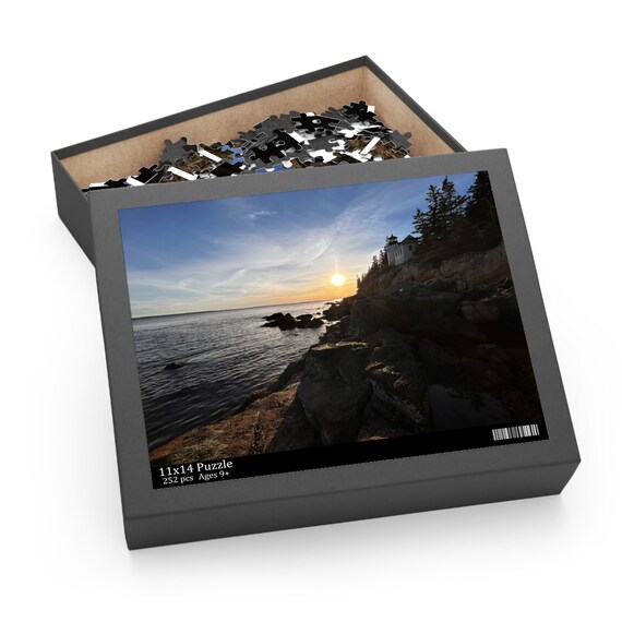 Maine Puzzle (120, 252, 500-Piece) Bass Harbor near Bar Harbor and Arcadia on the coast of Maine