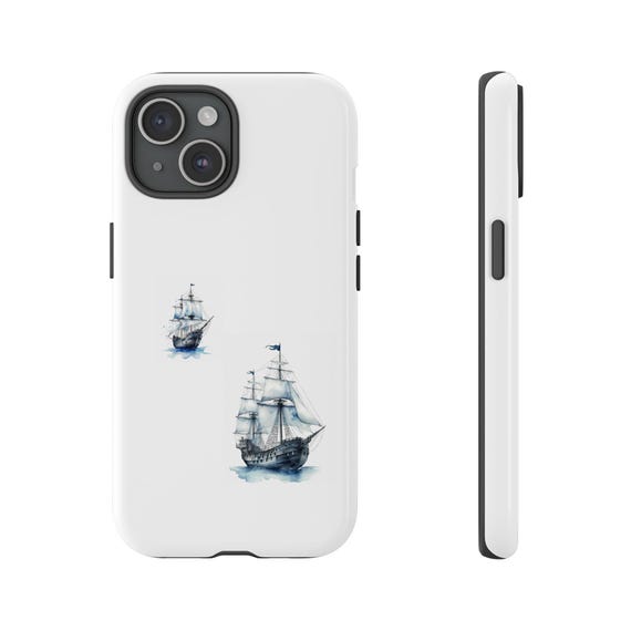 Watercolor Sailing Ships Phone Case | Nautical Ship Illustration Tough Case