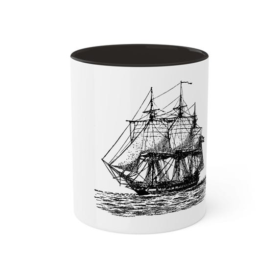 Coffee Mug Nautical ship etch Colorful Mugs, 11oz sailing ship clipper ship