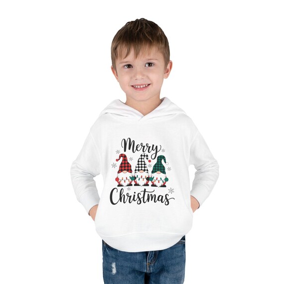 Toddler Christmas Hoodie, Merry Christmas Pullover, Holiday Gift for Kids, Cute Fleece Hoodie, Festive Toddler Wear