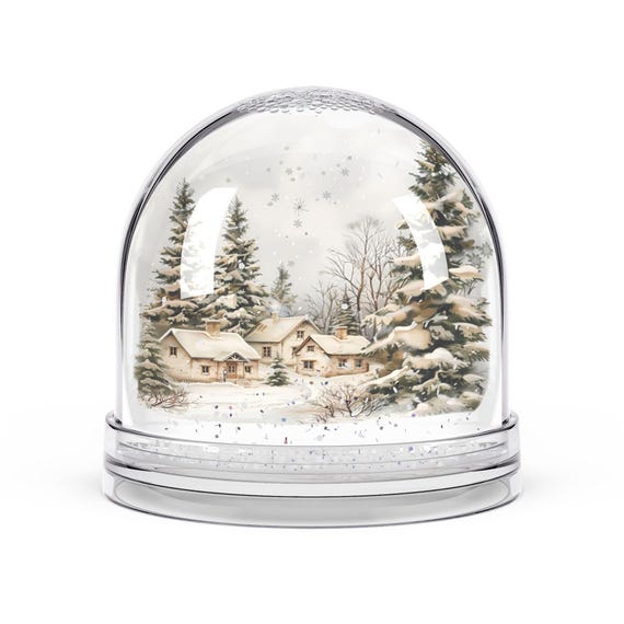 Snow Globe Ornament, Christmas Decor, Holiday Gift, Winter Wonderland Decoration, Festive Snow Globe