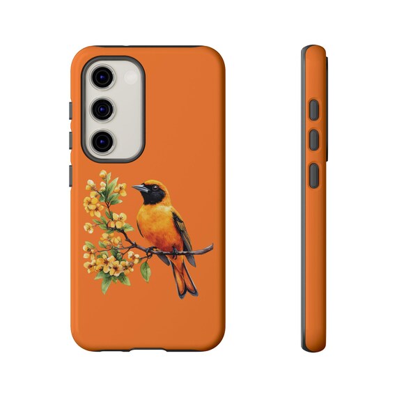 Oriole Bird Illustration phone case | Tangerine Yellow Branch