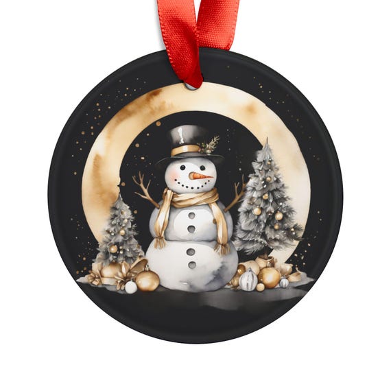 Festive Snowman Acrylic Ornament, Holiday Decor, Christmas Tree Decoration, Winter Gift, Family Keepsake