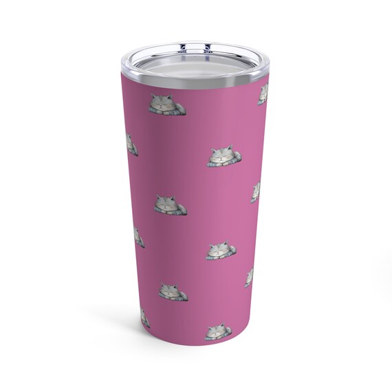 Tumbler 20oz Sleepy cat drinking tumbler
