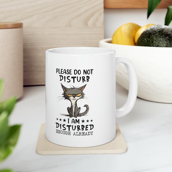 Funny Cat Mug, 11oz mug to start your day with a funny cat coffee mug ceramic made