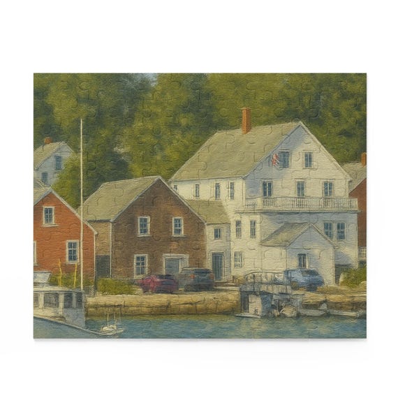 Coastal North Haven Island Harbor Maine Village Puzzle