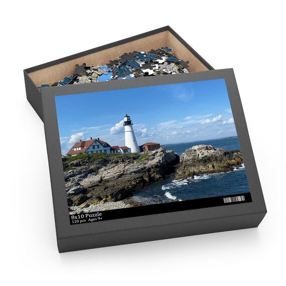 Puzzle (120, 252, 500-Piece) The Portland Lighthouse - Portland Maine, family entertainment or relaxing downtime
