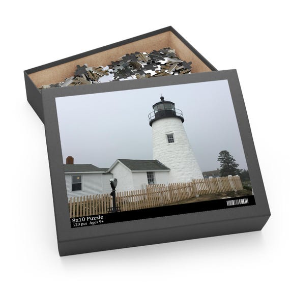 Pemaquid Light House Puzzle (120, 252, 500-Piece) Coast of Maine Bristol Maine for Adults and Kids, Jigsaw Puzzle, Fun Family Activity,