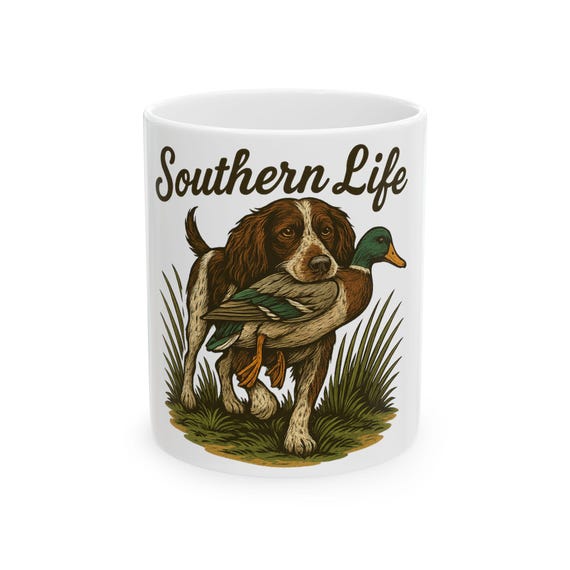 Southern Life Dog with Mallard Duck Mug | Hunting Retriever Coffee Cup