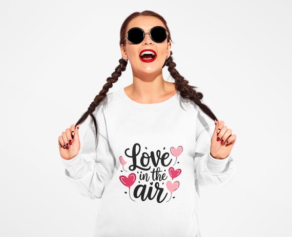 Love in the Air sweatshirt | Heart Script Design, Valentine's Day