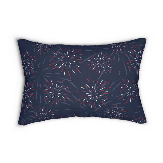 Firework Lumbar Pillow, Decorative Couch Cushion, Home Décor for Celebrations, Fourth of July Gift, Cozy Throw Pillow