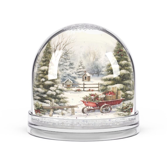 Snowman Snow Globe Snow Globe, Holiday Winter Table Decor | Christmas