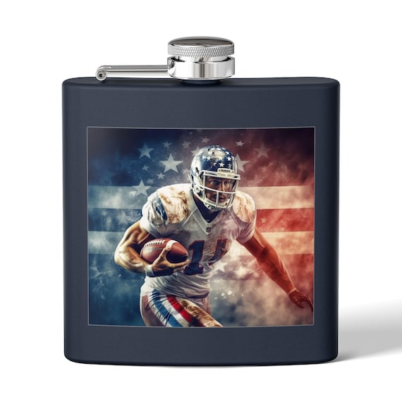 Patriotic Football Player Flask | Stainless Steel 6oz