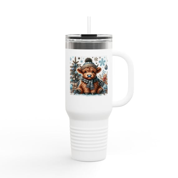 Cozy Bear Winter Scene Insulated Travel Mug | 40oz