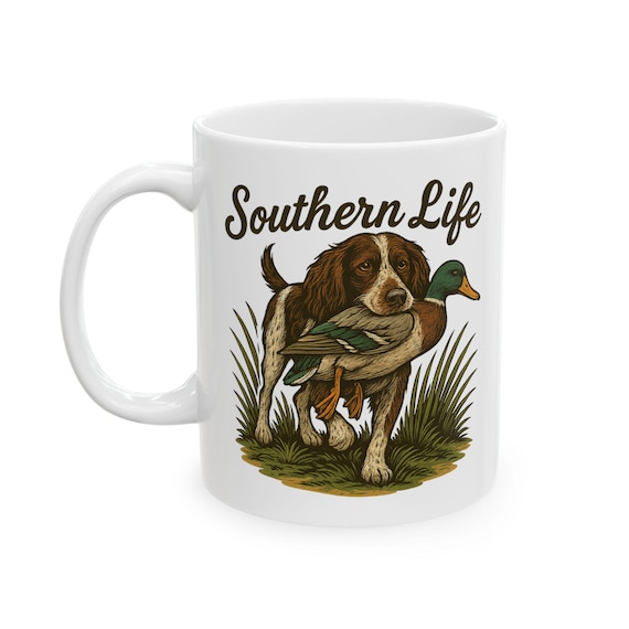 Southern Life Dog with Mallard Duck Mug | Hunting Retriever Coffee Cup