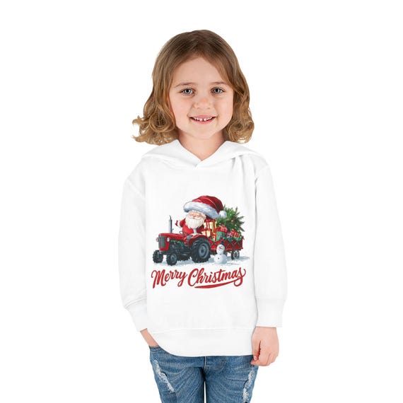 Toddler Christmas Hoodie, Merry Christmas Santa Pullover, Festive Kids Apparel, Holiday Gift, Winter Clothing