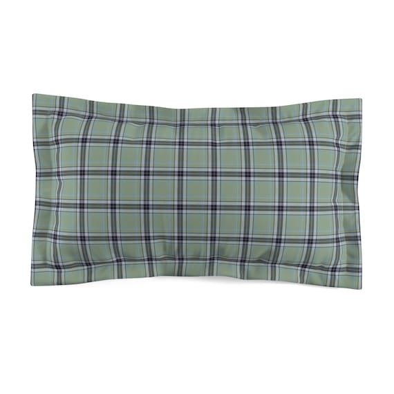 Green Plaid Pillow Sham | Buffalo Check Microfiber Pillowcase