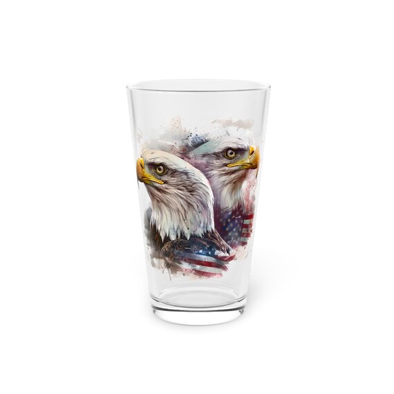 Patriotic Bald Eagle Pint Glass | 16oz