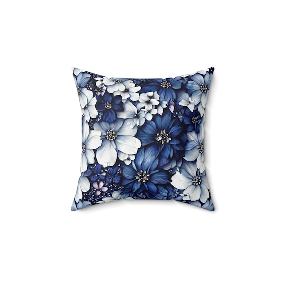 Floral Square Pillow, Home Decor Accent Cushion, Throw Pillow, Flower Pattern Couch Pillow, Botanical Pillow Case, Decorative Floral Pillow