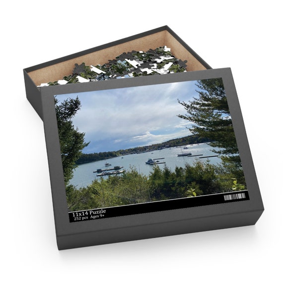 Bar Harbor Southwest Harbor in Maine along the coast. Scenic Puzzle of the coastal Maine area - Sizes from (120, 252, 500-Piece) Great gift