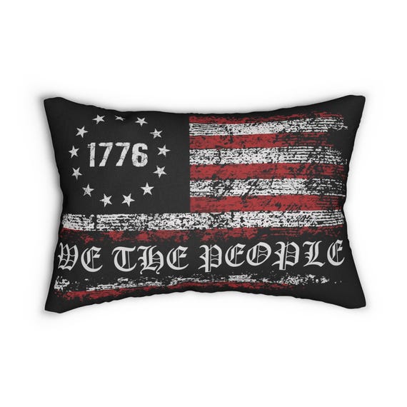 Patriotic Pillow, Veterans Gift, 1776 We The People, Independence Day Decor, Home Couch Pillow, Spun Polyester Lumbar Pillow