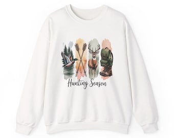 Sudadera de temporada de caza / Sudadera con cuello redondo para exteriores Deer Duck Camper