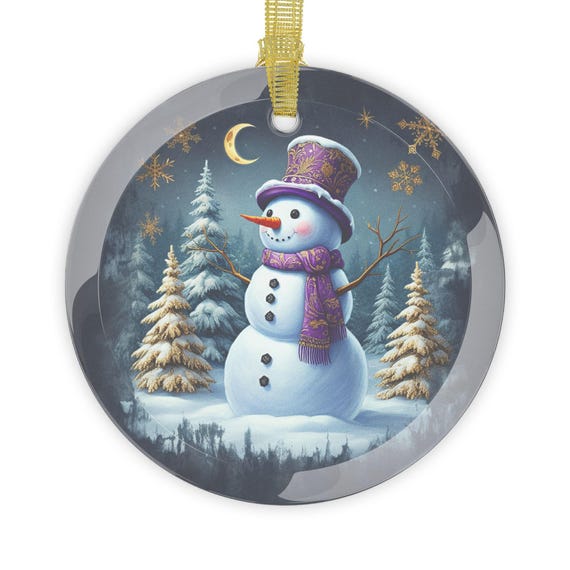 Snowman Winter Wonderland Glass Ornaments | Christmas Tree Decor